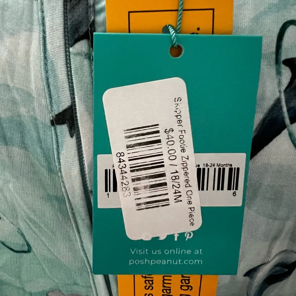 NWT posh peanut dolphin footie pajama - Picture 2 of 3